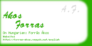 akos forras business card